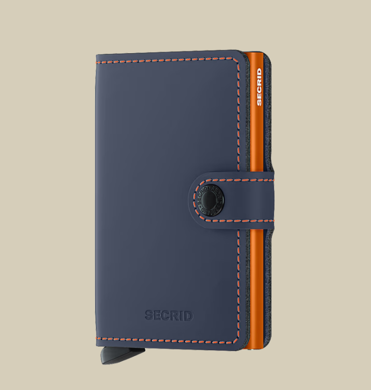 Miniwallet Matte Nightblue et Orange - Secrid