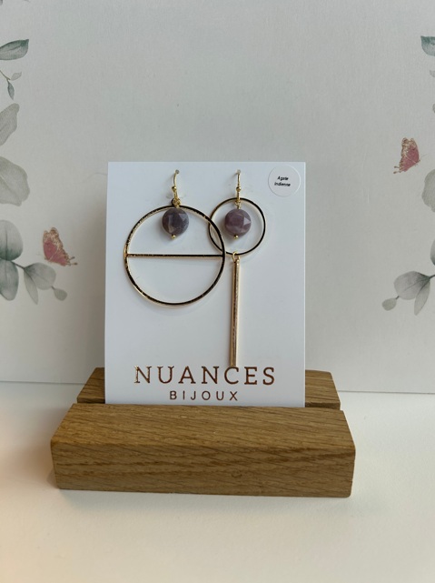 Boucles d'oreille Petite Série agate indienne - Nuances 