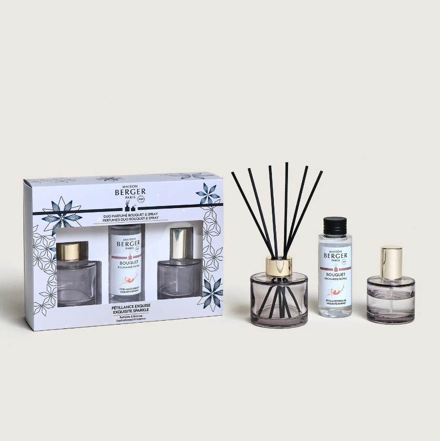 Duo mini bouquet & spray d’intérieur Rosalie Pétillance Exquise - Maison Berger
