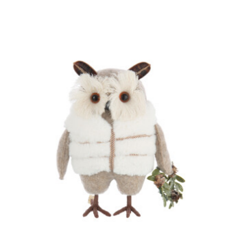 [56618] Hibou avec manteau beige small - Jline